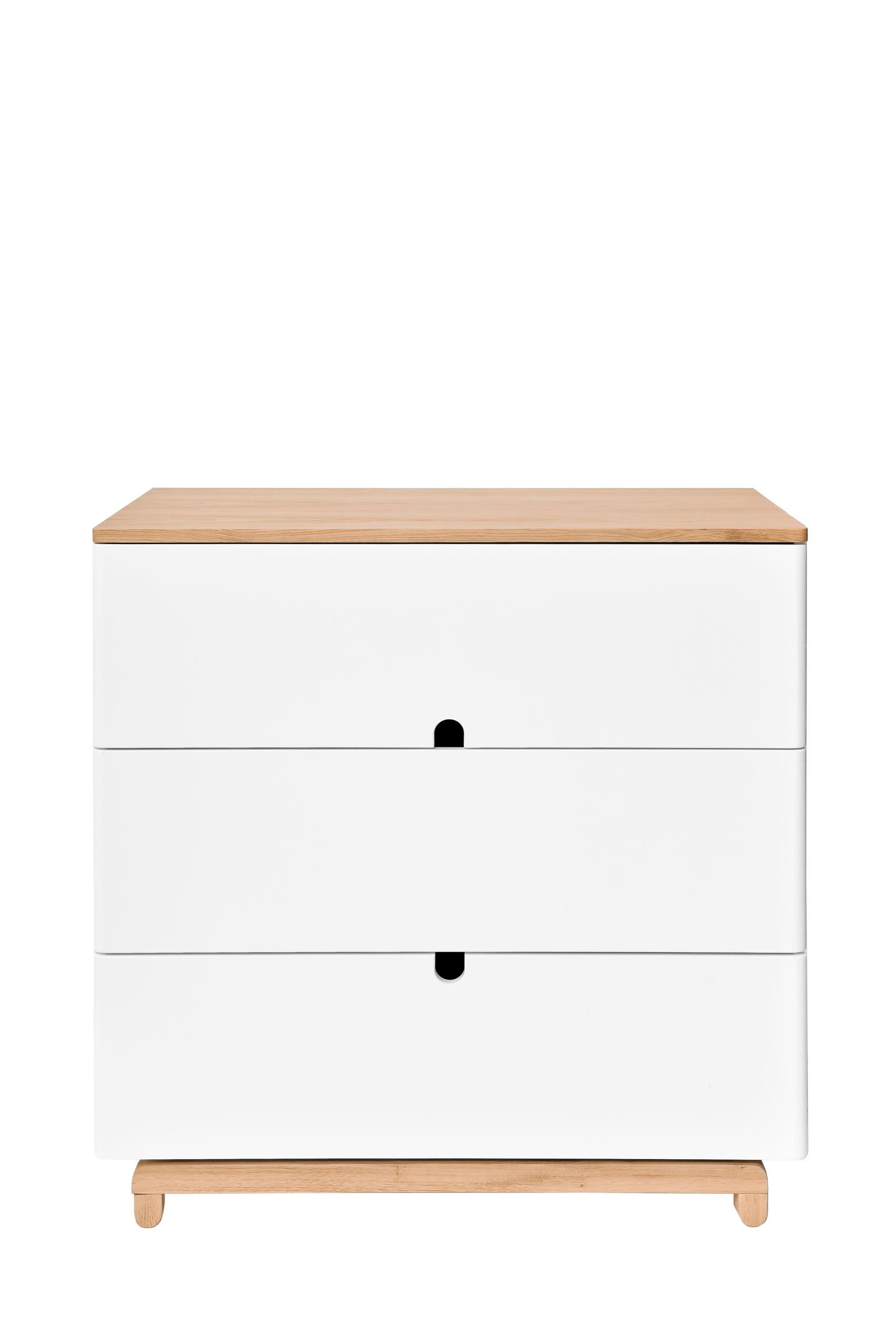 KINDERKOMMODE Nomi – rustikale Eleganz und Funktionalität Weiß - Weiß, Holzwerkstoff (90/90/50cm) - RAUMHIRSCH FURNITURE