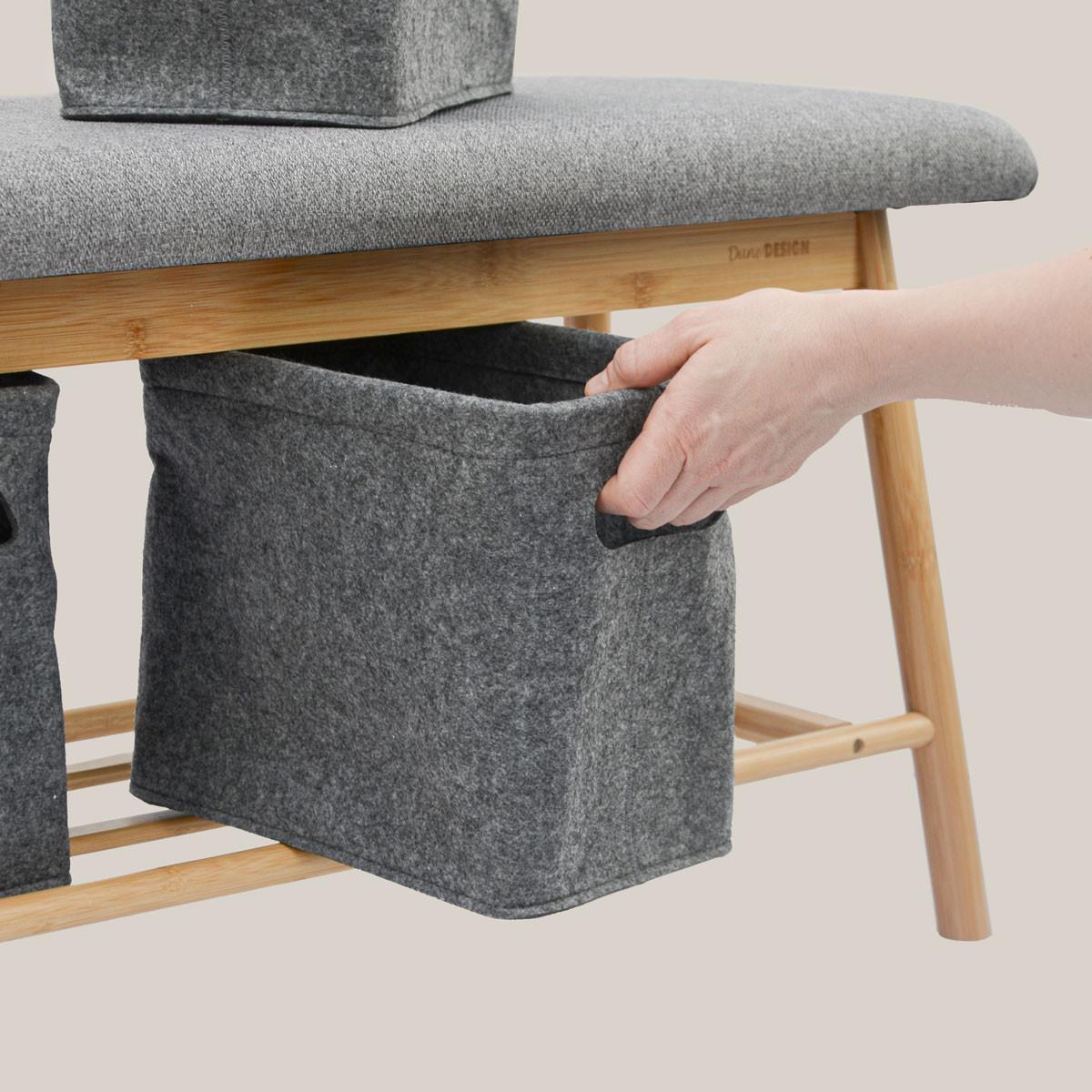 AUFBEWAHRUNGKORB FILZ 27/17, grau - Grau, Kunststoff (17/22.5/27cm) - Dunedesign