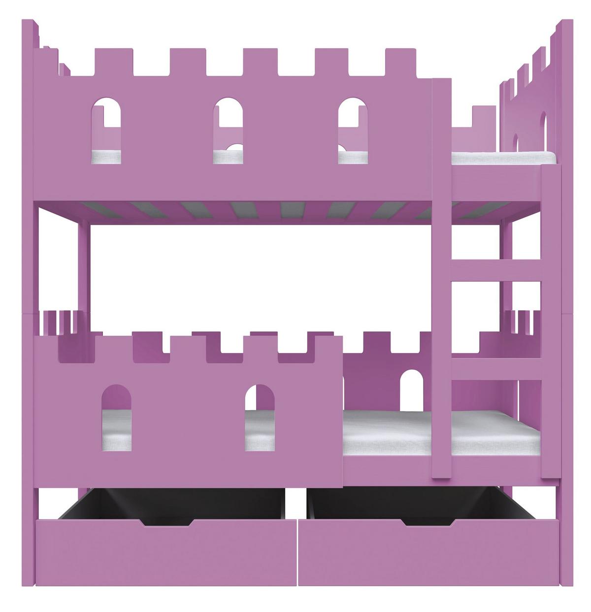 ETAGENBETT Castelo 75x180 cm - Pink, Holz (75/180cm) - Selsey