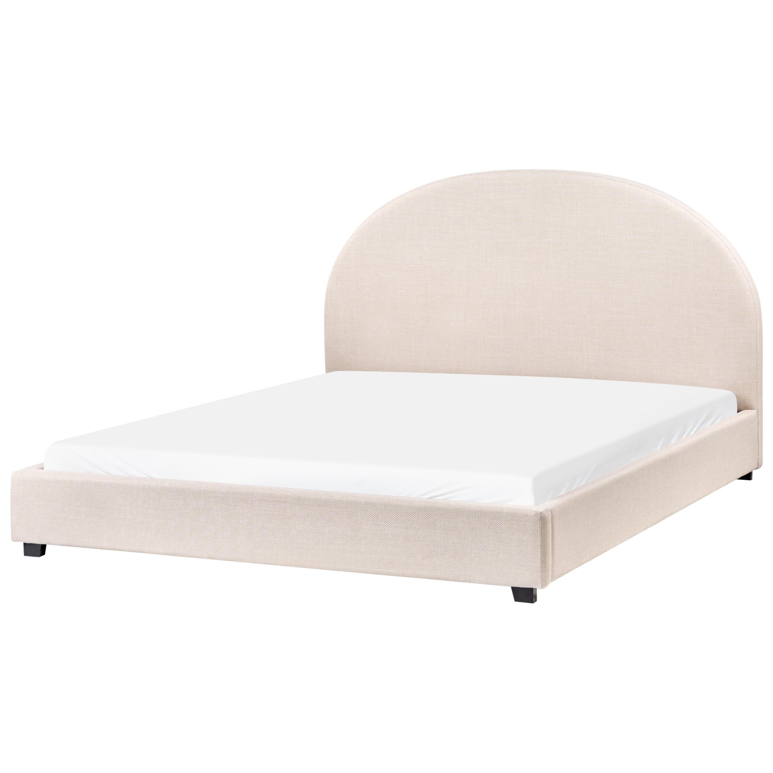 BETT mit Lattenrost 160/200 cm Hellbeige Vaucluse - Beige, Textil (160/200cm) - Beliani