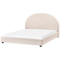 BETT mit Lattenrost 160/200 cm Hellbeige Vaucluse - Beige, Textil (160/200cm) - Beliani