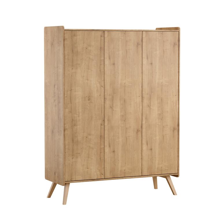 SCHRANK 3 Türen Vintage Holz - Braun, Holzwerkstoff (148.9/200/5cm) - Petits-meubles