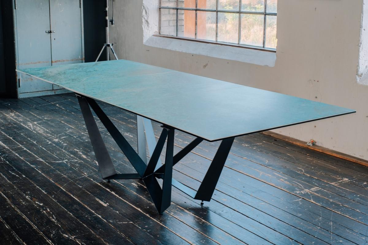 ESSTISCH ODAR Grün Glas - Schwarz/Grün, Glas/Metall (100/180/76cm) - KAWOLA