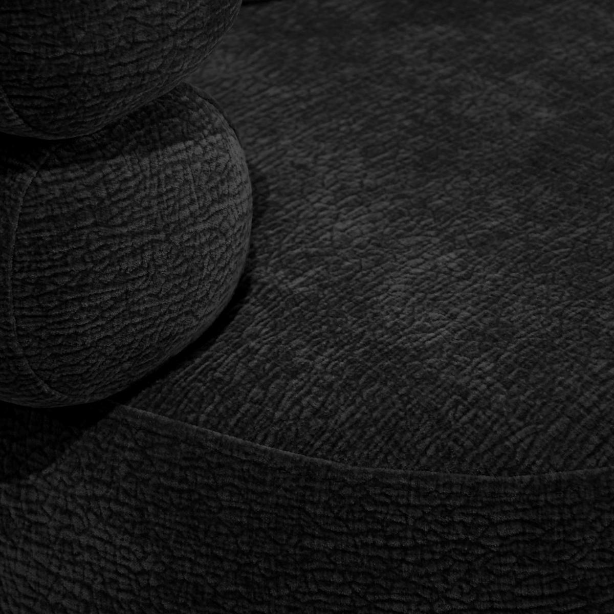 SESSEL Nano, Drehsessel mit runder Form, Schwarz - Schwarz, Textil (95/75/95cm) - Beautysofa