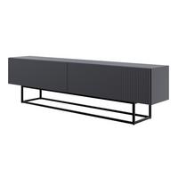 TV-SCHRANK Veldio Schwarz mit schwarzen Beinen 175 cm - Schwarz, Holzwerkstoff/Metall (175/46.5/31.6cm) - Selsey