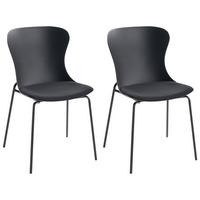 ESSZIMMERSTUHL 2er-Set Schwarz Pitsburg - Schwarz, Kunststoff (49/84/52cm) - Beliani