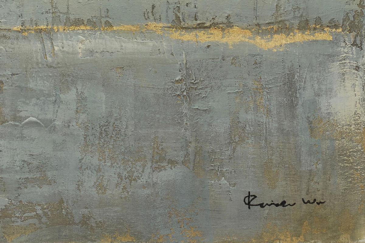 ACRYLBILD HANDGEMALT 80/80 cm - Grau/Grün, Holz/Textil (80/80cm) - KUNSTLOFT