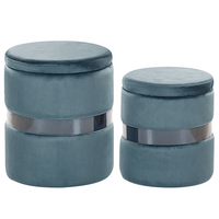 POUF Doris 35-30/35-30/44-36 cm - Blau, Textil (35/36/35cm) - Beliani