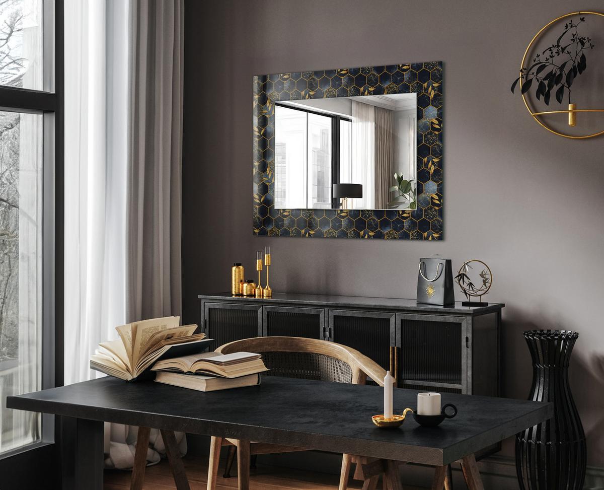 SPIEGEL 80 x 60 cm Rechteckig mit Aufdruck - Anthrazit, Glas (80/60/0.4cm) - TULUP