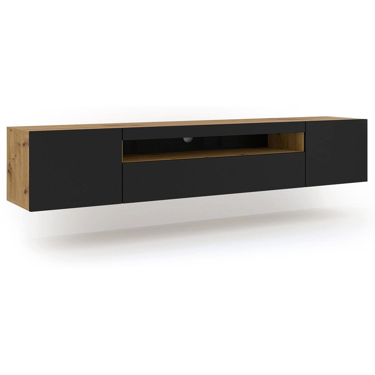 TV-MÖBEL Aurus Holz und Schwarz - Braun, Holzwerkstoff (200/36/37cm) - Petits-meubles