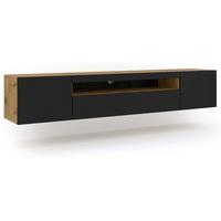 TV-MÖBEL Aurus Holz und Schwarz - Braun, Holzwerkstoff (200/36/37cm) - Petits-meubles
