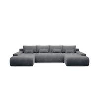 PANORAMASOFA Ivana 4 Sitzplätze Dunkelgrau - Grau, Holz (350/85/172cm) - Petits-meubles