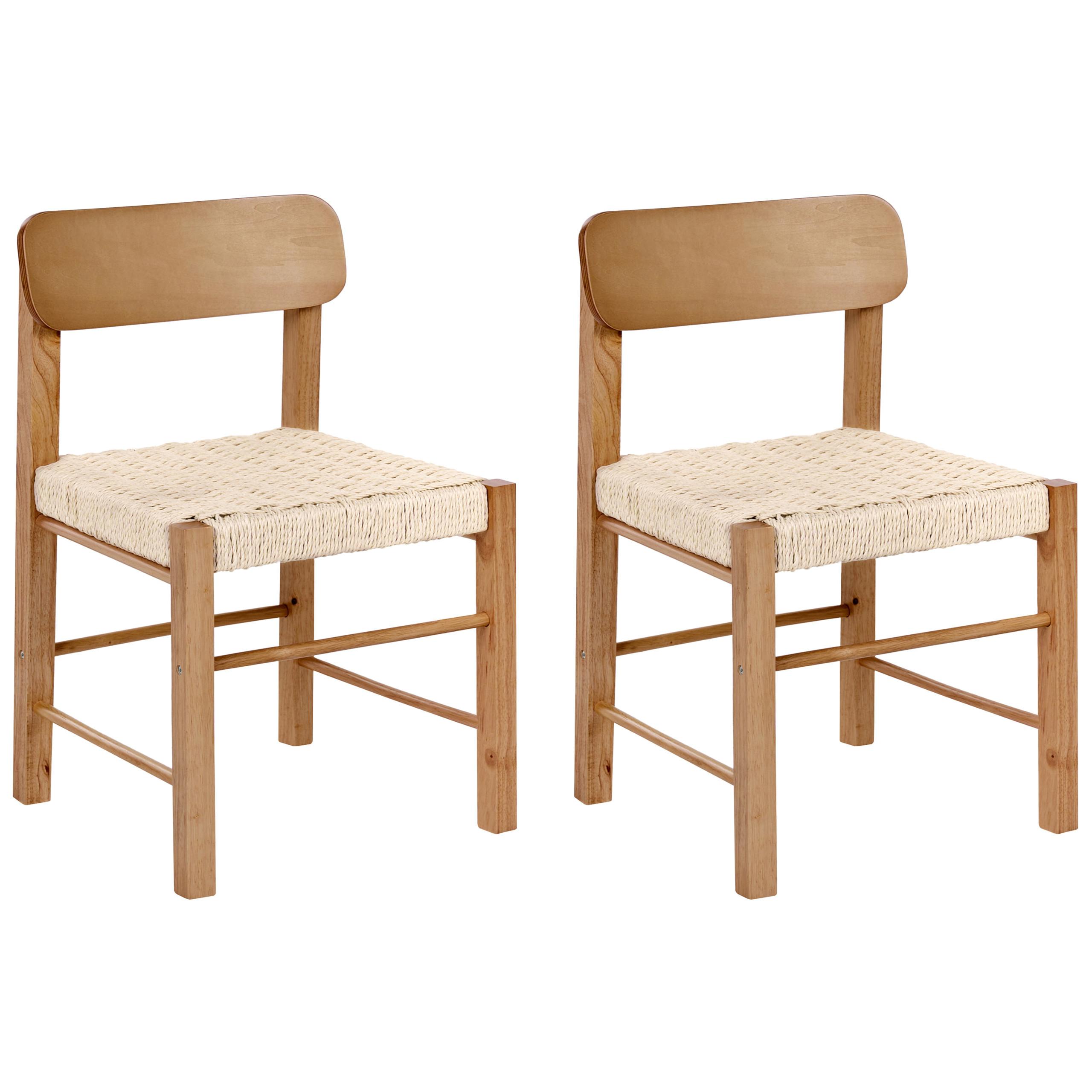 ESSZIMMERSTUHL 2er-Set Holz Braun Allos - Braun, Holz (45/76/47cm) - Beliani