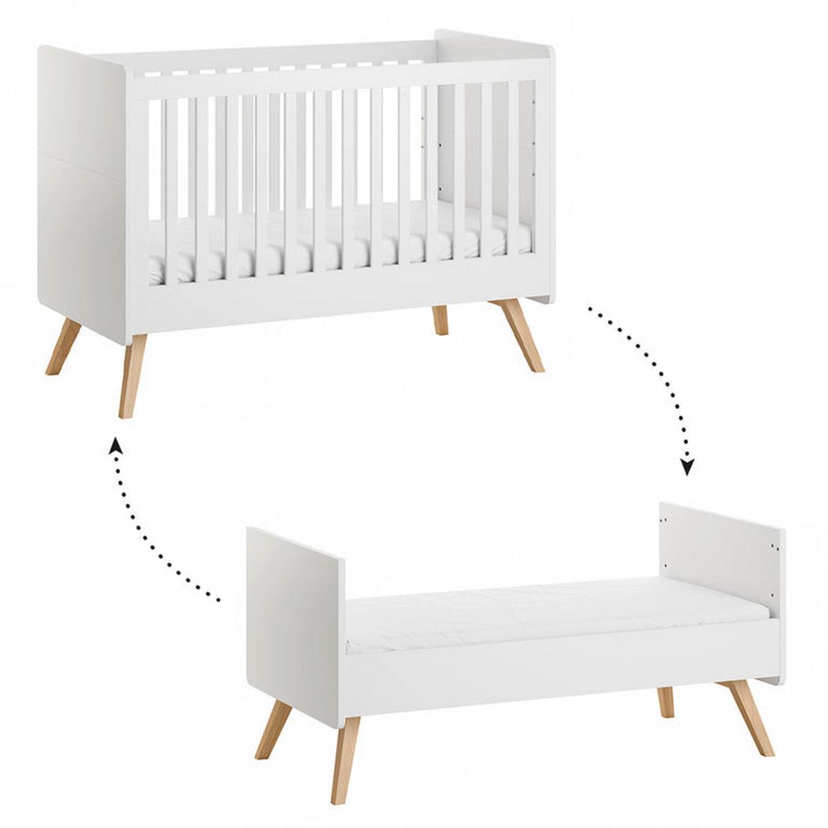 BABYZIMMER 2-teilig Vintage Weiß - Weiß, Holzwerkstoff (145/103/75cm) - Petits-meubles
