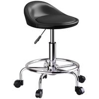 ROLLHOCKER Kunstleder Metall Schwarz - Schwarz, Kunststoff (43/75/43cm) - HOMCOM
