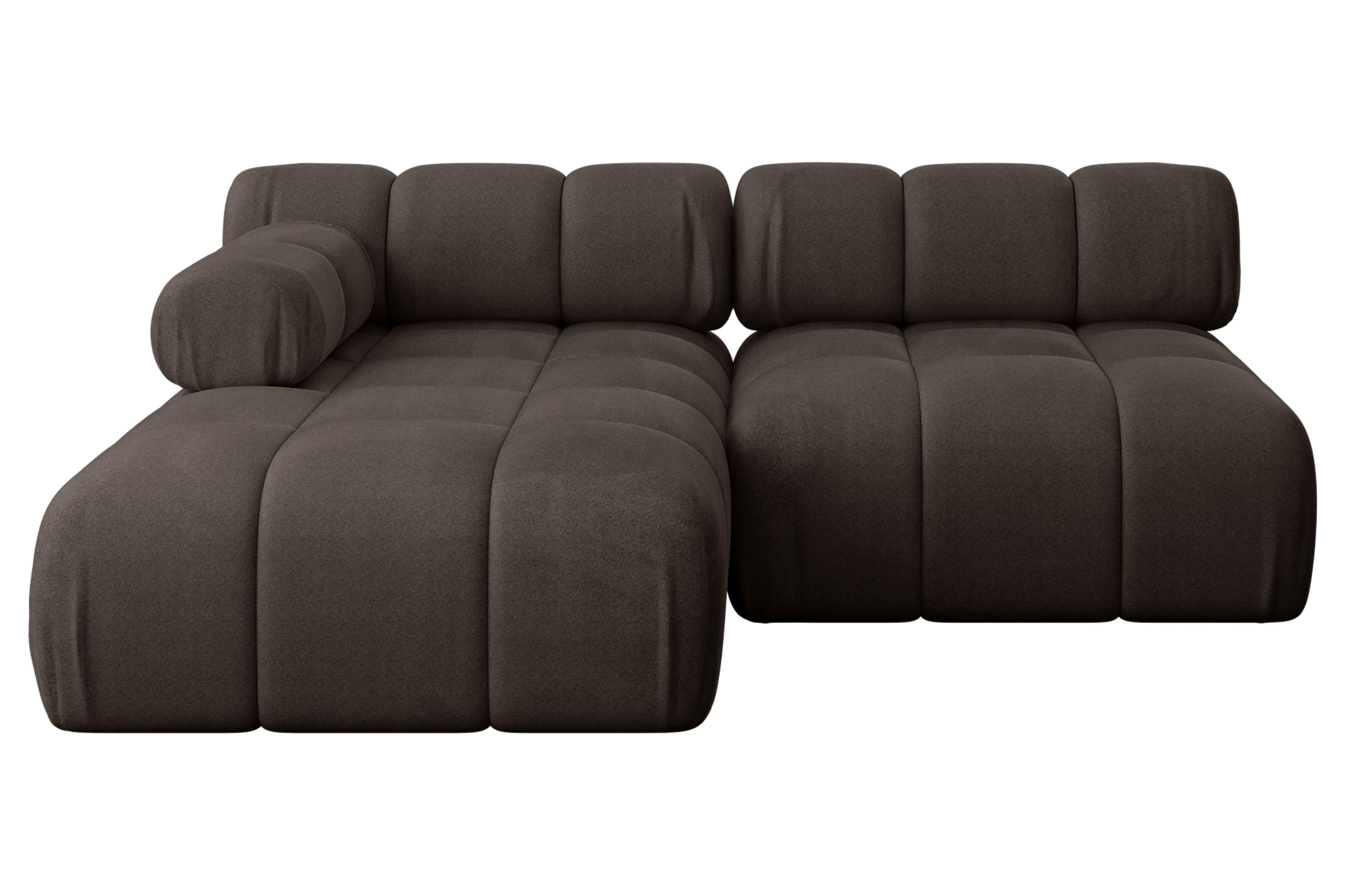 ECKSOFA modulares Sofa Razon-L1 - 190x160x70 cm Braun Velours - Braun, Holzwerkstoff/Textil (190/160cm) - ALTDECOR