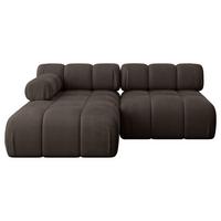 ECKSOFA modulares Sofa Razon-L1 - 190x160x70 cm Braun Velours - Braun, Holzwerkstoff/Textil (190/160cm) - ALTDECOR