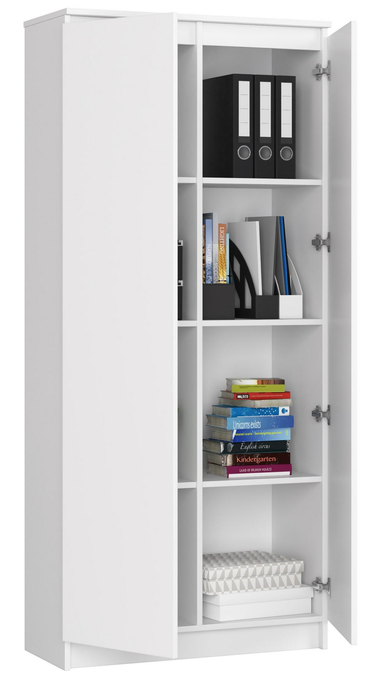 STANDREGAL Weiß 180/80/35 - Weiß, Holzwerkstoff (80/180/35cm) - RAUMHIRSCH FURNITURE