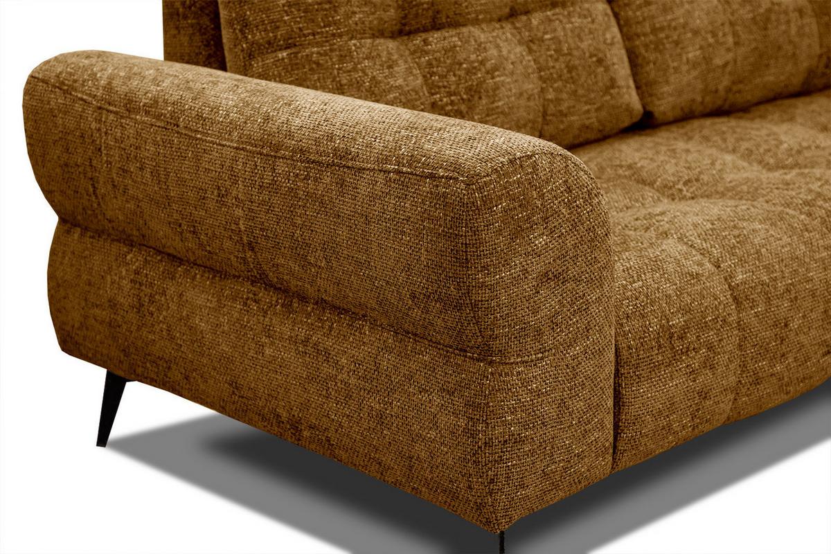 ECKSOFA SALVINI 5-Sitzer, dunkelgelb - Dunkelgelb/Schwarz, Holzwerkstoff/Textil (292/158cm) - Wozimo
