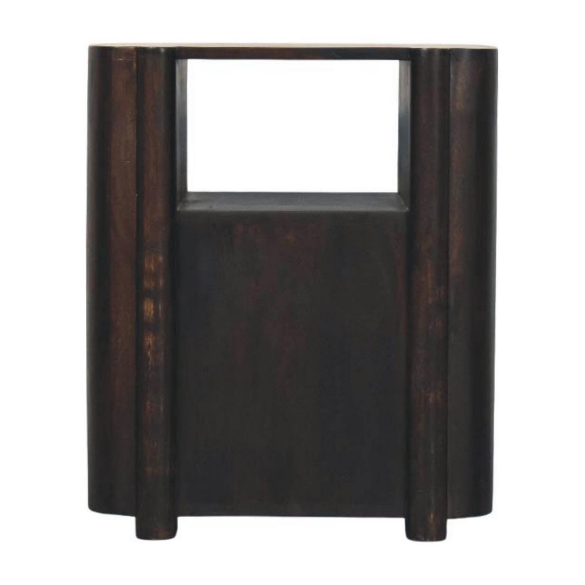 NACHTTISCH mit edlem Samtbezug in Mokka-Finish, 2 Schubladen, 1 offene Ablage, dunkelbraun - Dunkelbraun, Holz (50/60/40cm) - Artisan Furniture