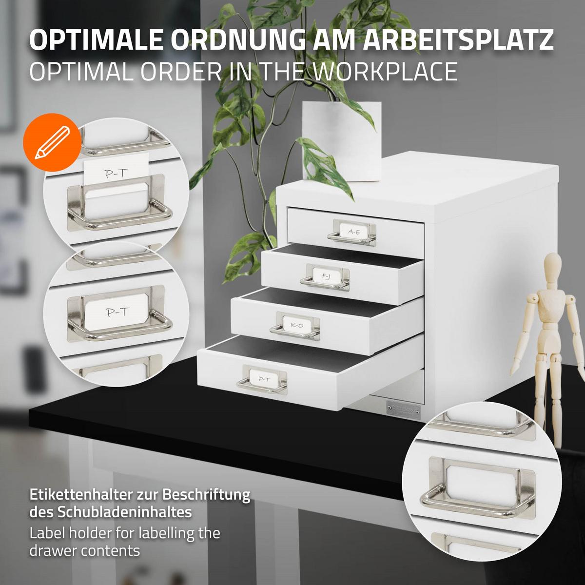 SCHUBLADENBOX - Weiß, Metall (28/38/33cm) - ML-DESIGN