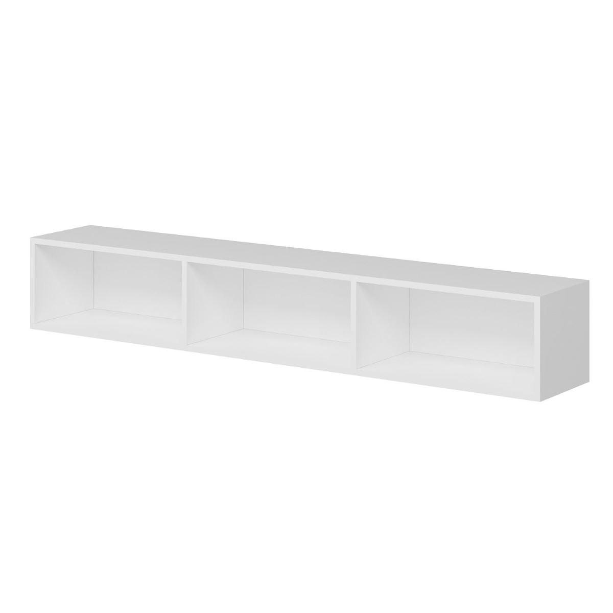 SCHWEBENDER TV-Schrank mit 3 weißen Türen, Länge 180 cm - Rigel - Weiß, Holzwerkstoff (32/30/180cm) - Calicosy