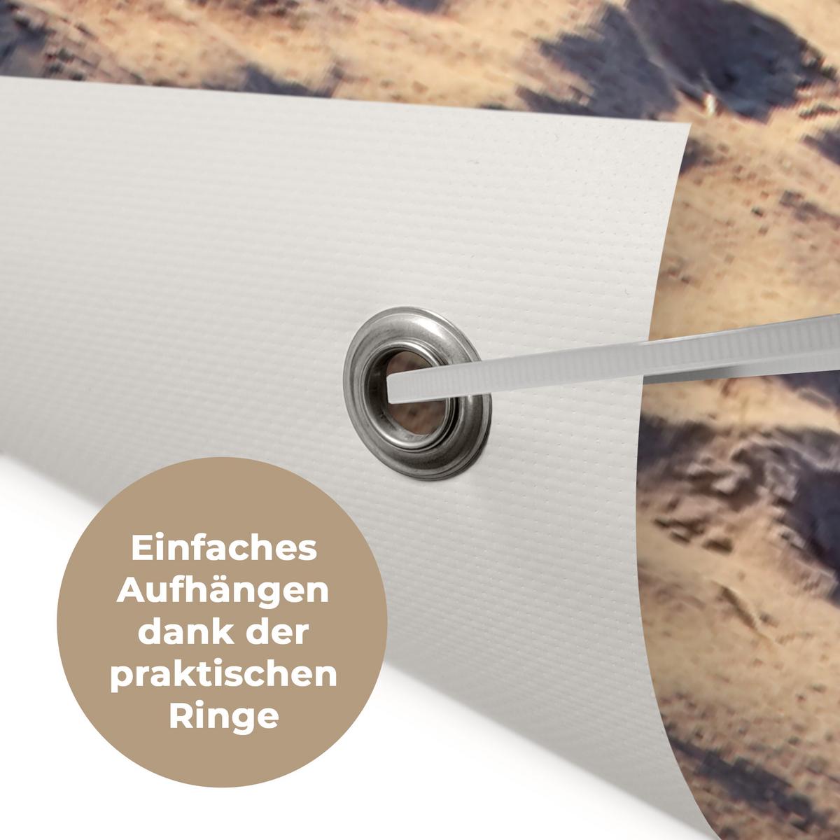 GARTENPOSTER Strand - Meer - Niederlande - Dünen - Sonne Bild 120x180 cm - Sandfarben, Kunststoff (120/180/0.2cm) - OnlyWow