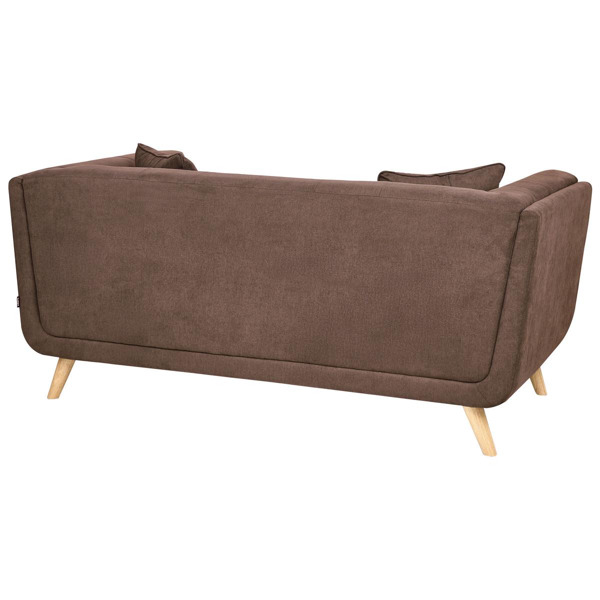 2-SITZER-SOFA Stoff Dunkelbraun Habo - Hellbraun, Textil (176/78/72cm) - Beliani