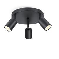 DECKENSTRAHLER Freiheit 3-flammig 24/24/14 cm - Schwarz, Metall (24/24/14cm) - Nettlife