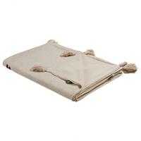 DECKE Beige Deoghar 130/180 cm - Beige, Naturmaterialien/Textil (130/180cm) - Beliani