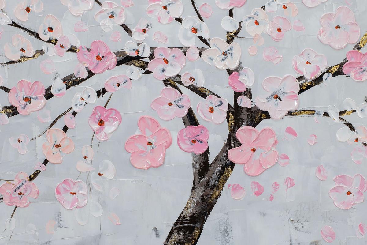 ACRYLBILD HANDGEMALT 120/60 cm - Pink/Grau, Holz/Textil (120/60cm) - KUNSTLOFT