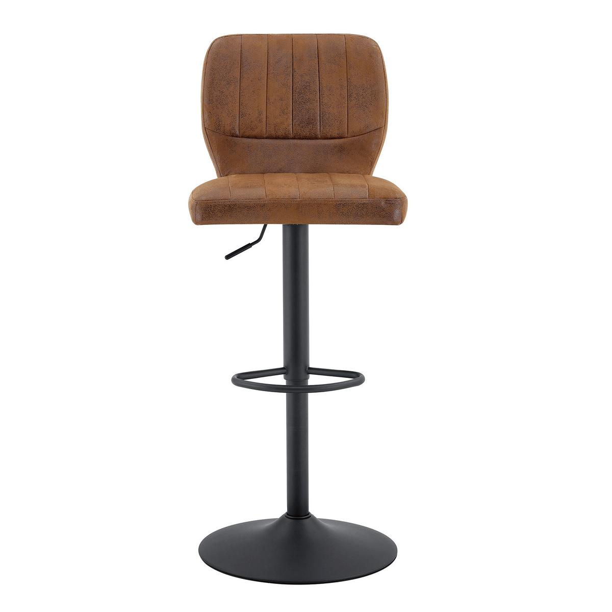 BARHOCKER 2ER-SET aus Vintage-Kunstleder in Braun, höhenverstellbar und 360° drehbar - Braun, Leder (52/62/45cm) - Urban Meuble