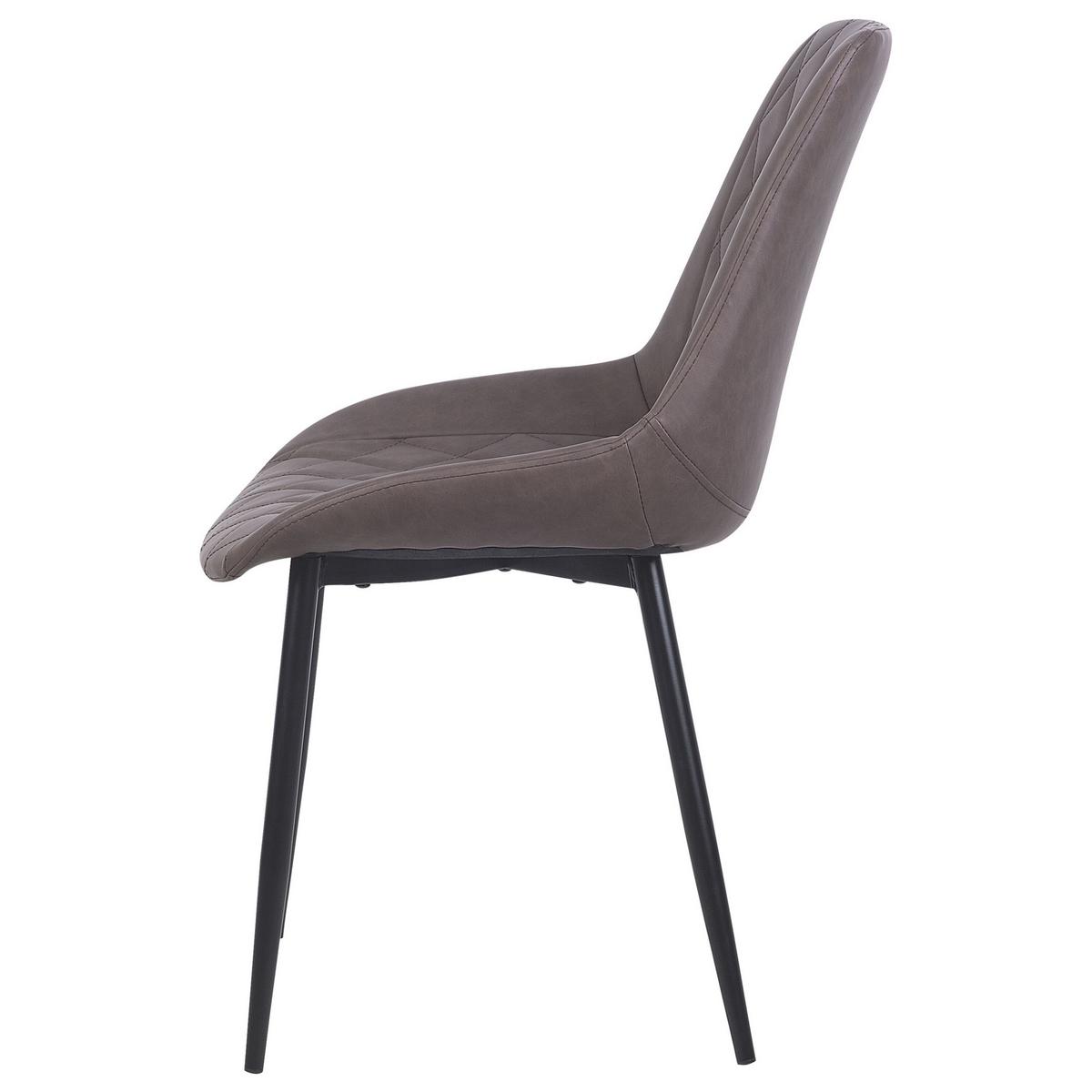 ESSZIMMERSTUHL 2er-Set Kunstleder Dunkelbraun Maribel - Braun, Textil/Metall (52/85/61cm) - Beliani