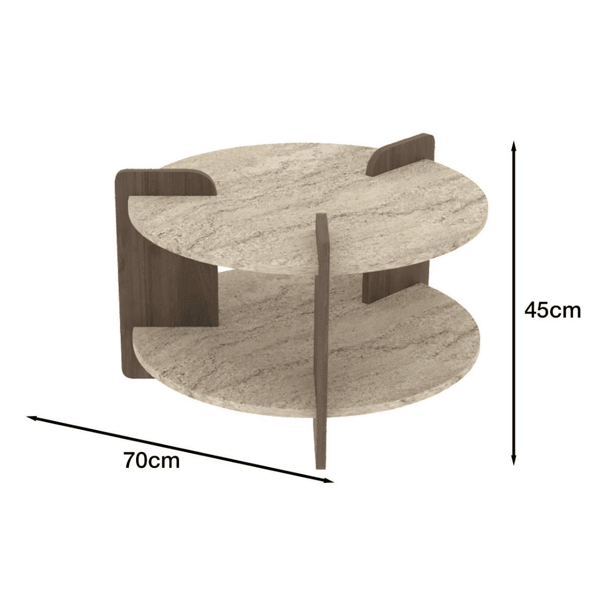 COUCHTISCH mit doppelplatte 70/70/45 cm - Eichefarben, Holzwerkstoff (10/70/45cm) - Calicosy
