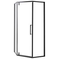 DUSCHKABINE Schwarz Tocantins - Transparent/Schwarz, Glas (90/90/190cm) - Beliani