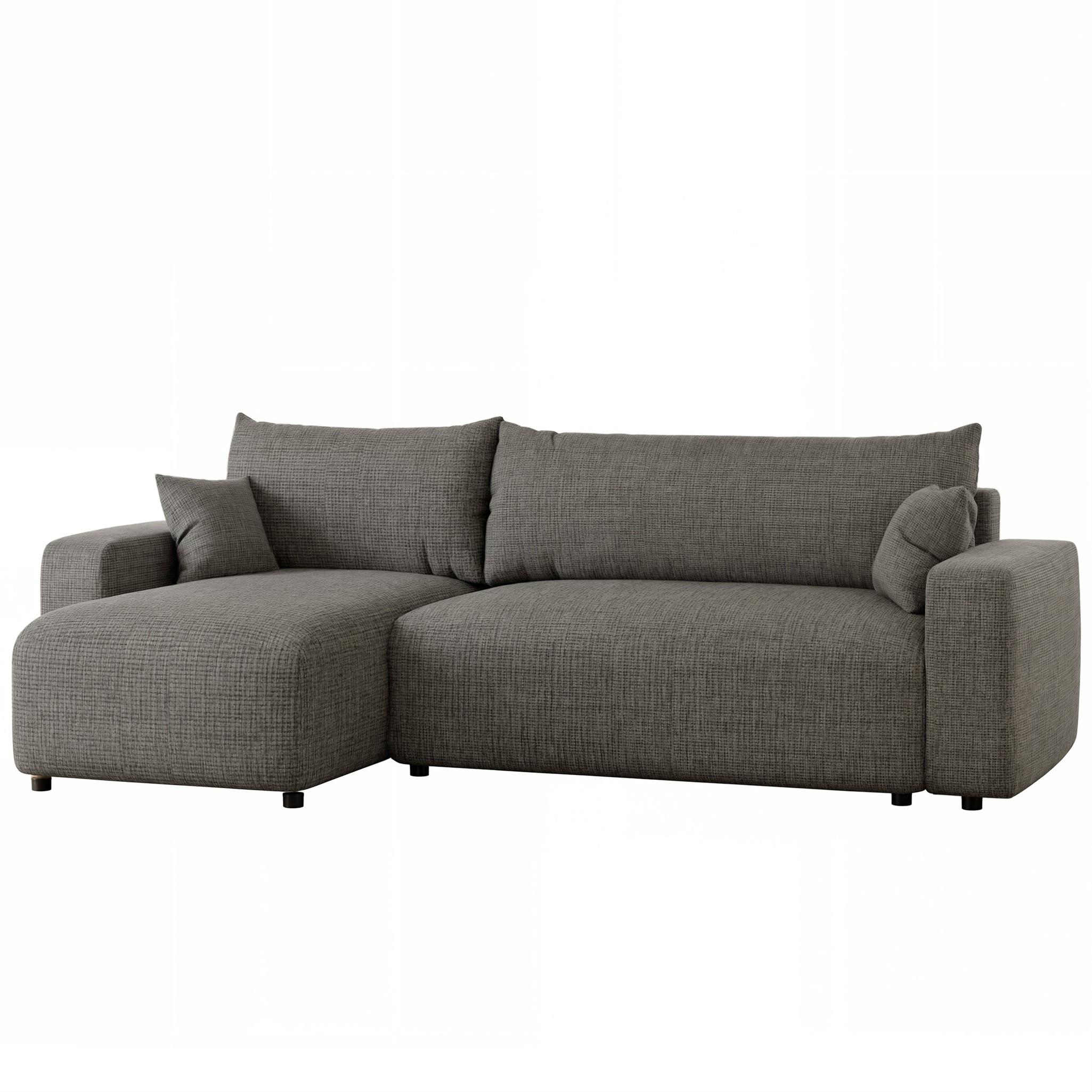 ECKSOFA Luna Mit Schlaffunktion - Grau, Holzwerkstoff/Textil (248/145cm) - Fun Möbel