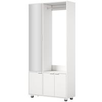 GARDEROBE-SET Spanplatte Weiß - Weiß, Holzwerkstoff/Metall (30/169/80cm) - HOMCOM