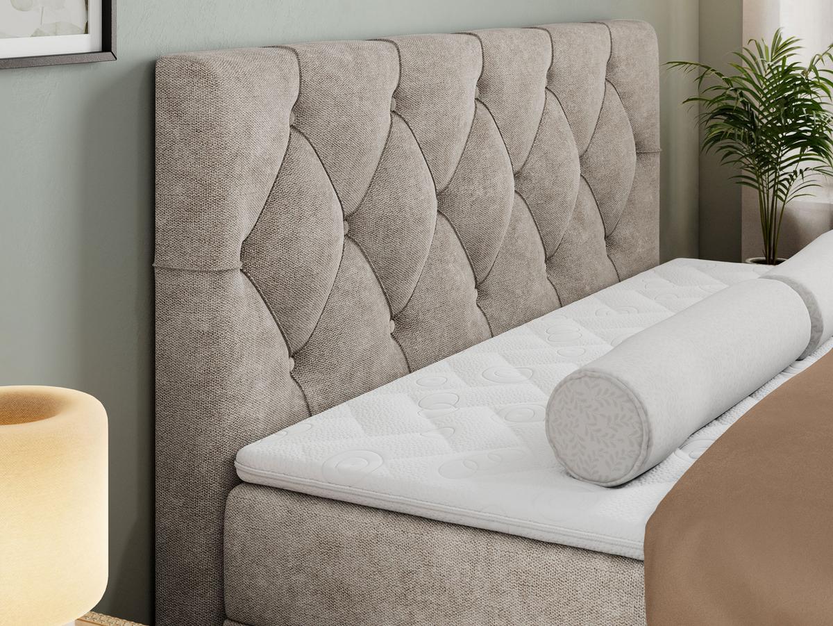 BOXBETT ALDA 140/200 Beige Struktur - H3 - Beige, Holz/Textil (140/200cm) - MKS