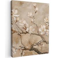 LEINWANDBILD Blumen - Modern - Beige - Weiß - Blüte Room Decor 30x40 cm - Beige, Textil (30/40cm) - MuchoWow