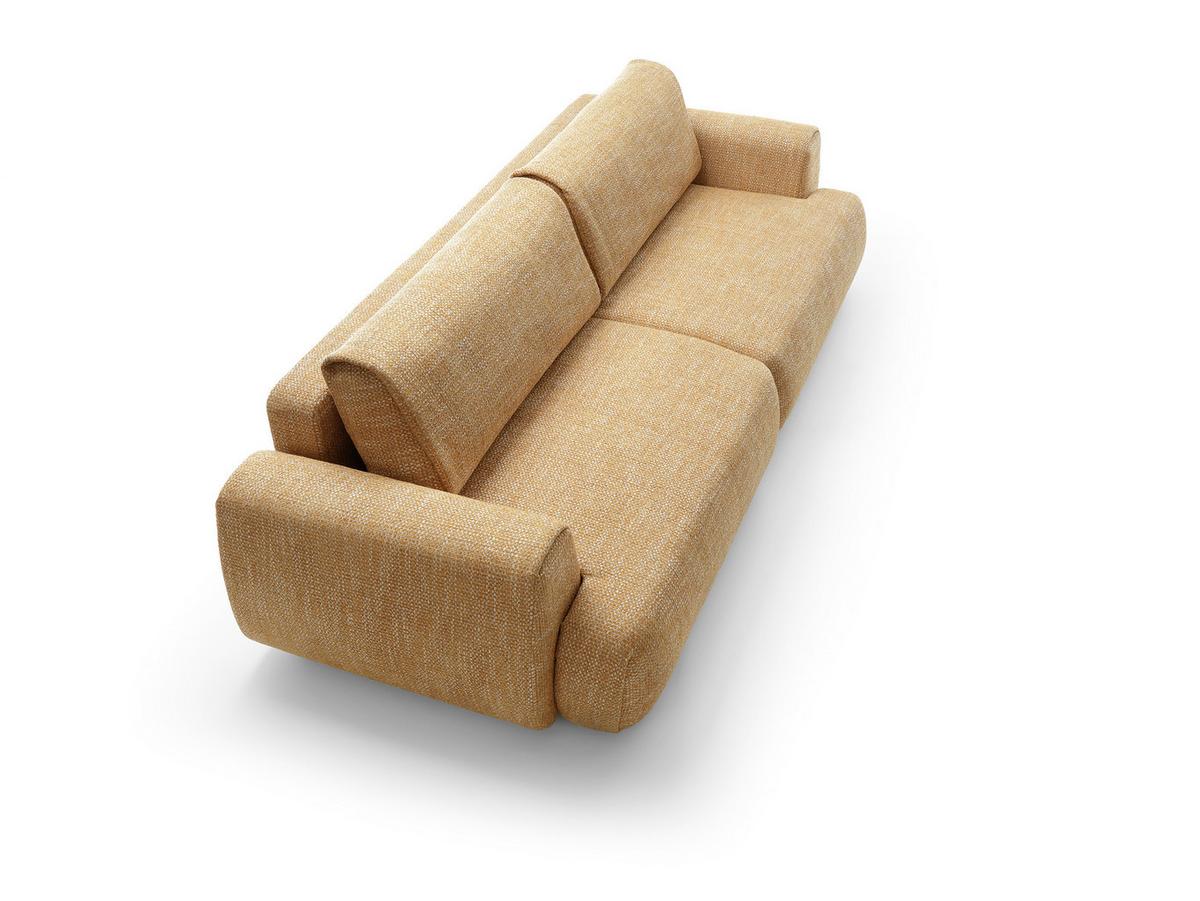 BETTSOFA ZEST Gelb Chenille-Stoff mit Schlaffunktion - Gelb, Textil (106/81/260cm) - MASSENO