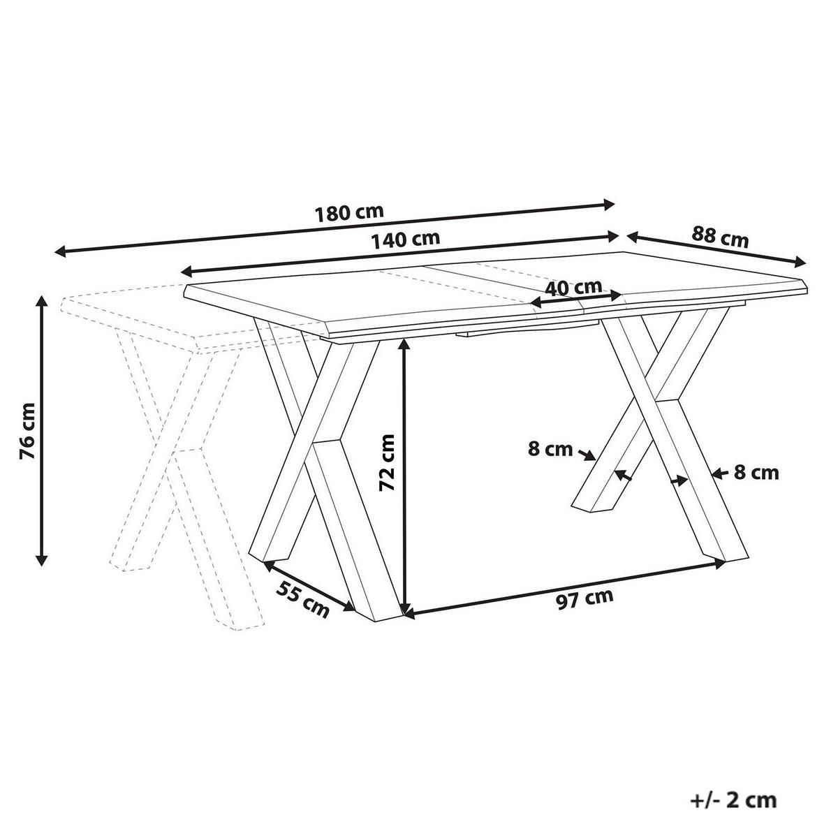 ESSTISCH ausziehbar Braun 140-180/90 cm Bronson - Braun, Holzwerkstoff (140/90/76cm) - Beliani