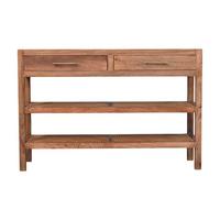 KONSOLENTISCH mit Honig-Karamell-Finish, 2 Schubladen, 2 offene Ablagen, honigbraun - Braun, Holz/Metall (35/120/80cm) - Artisan Furniture