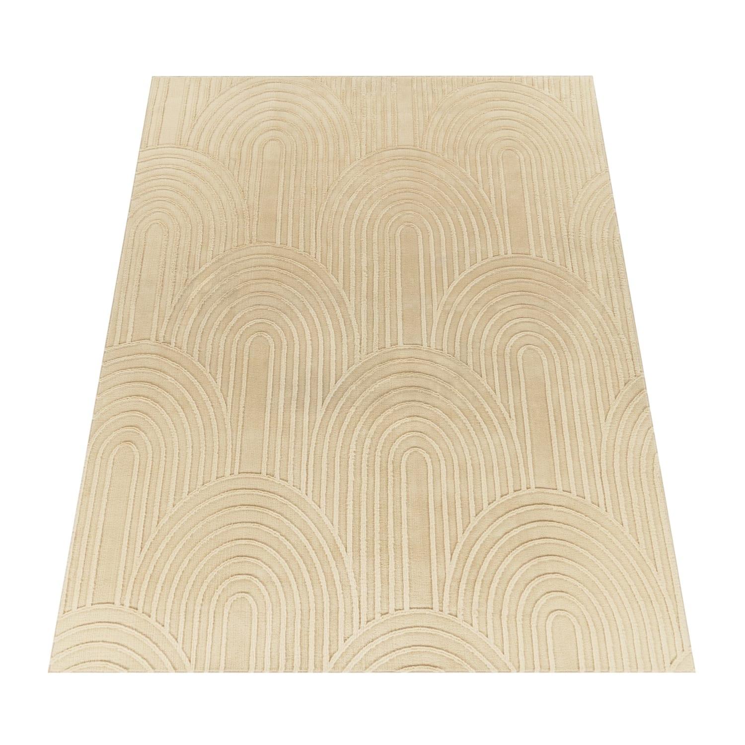 KURZFLORTEPPICH, mit Struktur, aus Polyester, Beige, 200 x 280 cm - Beige, Textil (280/200cm) - KADIMA DESIGN