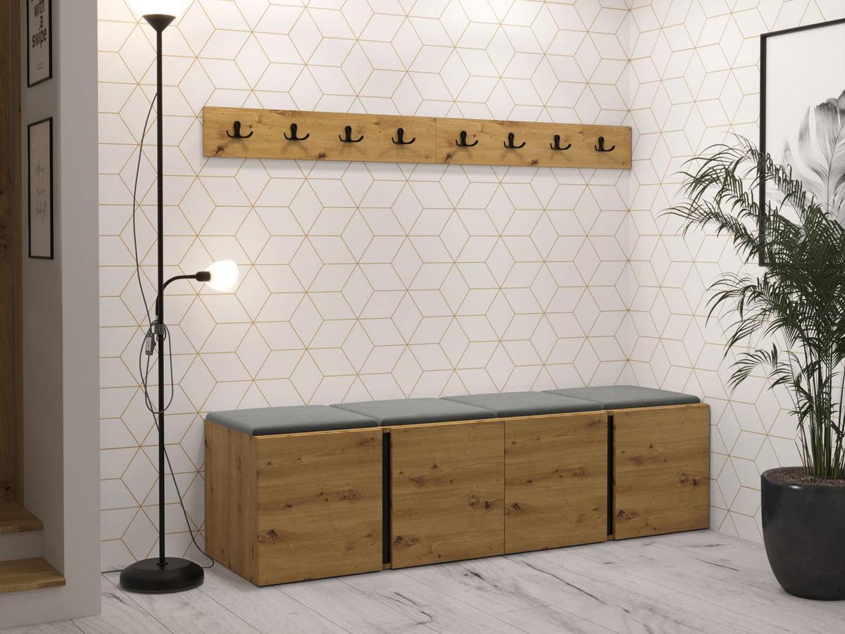GARDEROBEN-SET Orion VII - Eiche Artisan/Grau, Holzwerkstoff/Kunststoff (168/42/46cm) - MIRJAN24