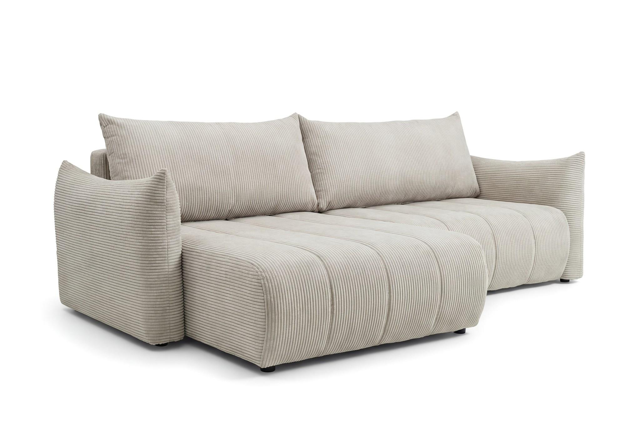 ECKSOFA Ontario Mit Schlaffunktion - Weiß, Holzwerkstoff/Textil (154/260cm) - Fun Möbel