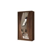 SCHWEBETÜRENSCHRANK VOCE 120/216/61 cm Modern Kleiderschrank 2-türig mit Spiegel Nussbaumfarben - Nussbaumfarben, Holzwerkstoff (120/216/61cm) - MASSENO