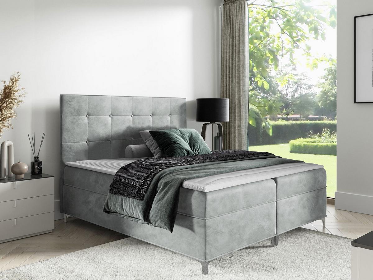BOXBETT Snake - H3 - Grau, Holz (160/200cm) - MIRJAN24