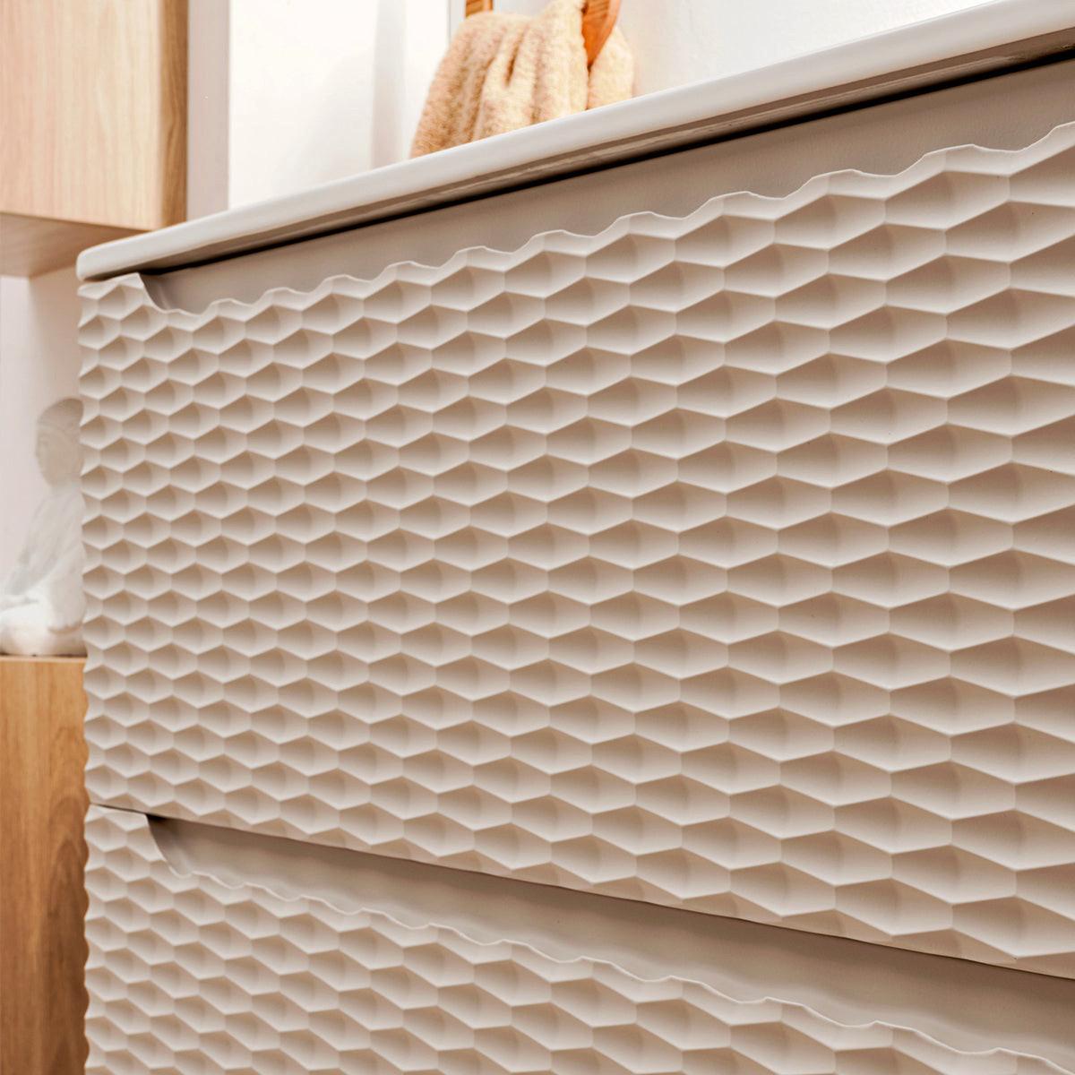 WASCHTISCH 120cm Elora Beige und Holz - Beige, Holzwerkstoff (120/57/46cm) - Petits-meubles