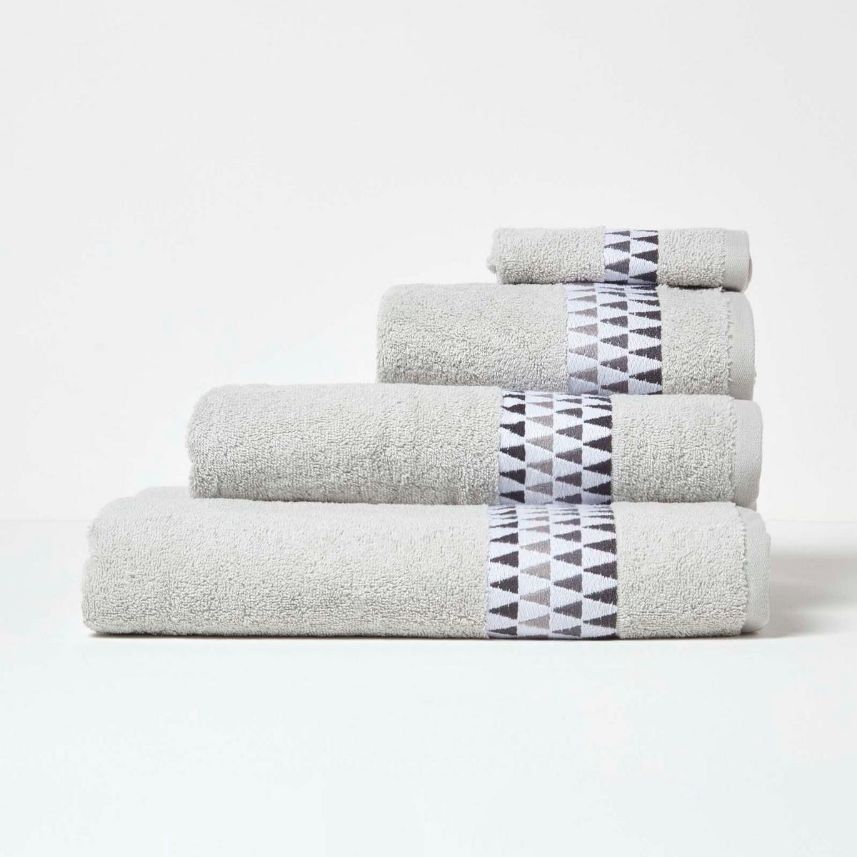 HANDTUCH Geometric grau - Grau, Textil (50/90cm) - Homescapes