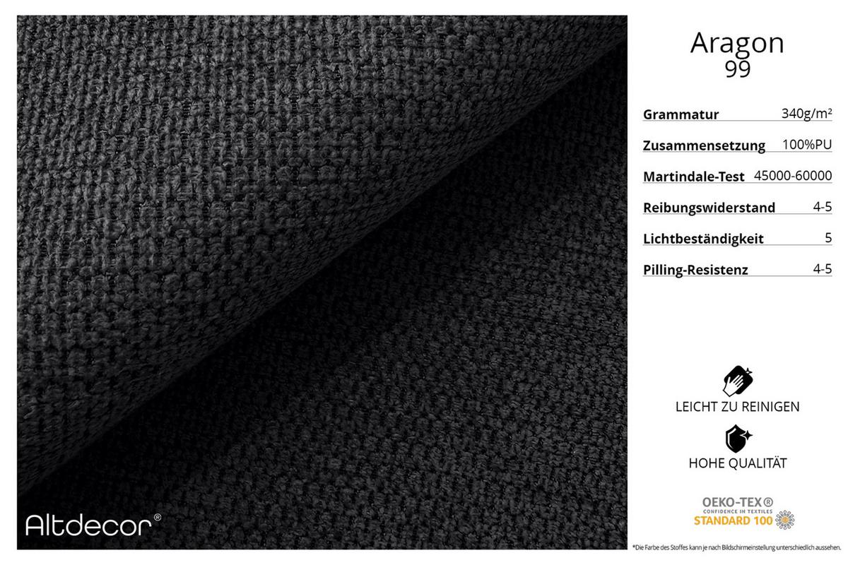 WOHNLANDSCHAFT mit Schlaffunktion ESKAR-U2-464x176x72cm Schwarz - Schwarz, Holzwerkstoff/Kunststoff (176/72/464cm) - ALTDECOR